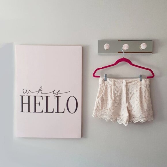 NWOT Free People ivory cream floral embroidered mesh overlay cotton shorts, XS - Picture 3 of 6